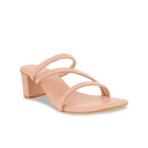 Beige Block-Heel Heels