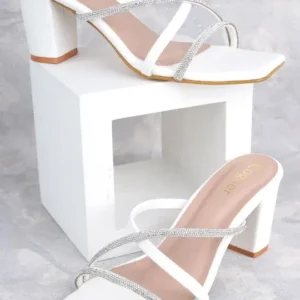 Block-Heel Embellished Heels