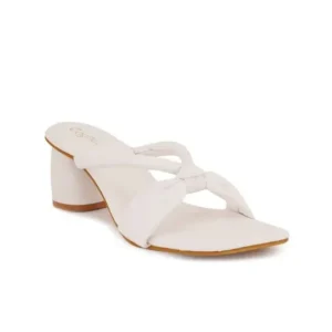 White Block-Heel Heels