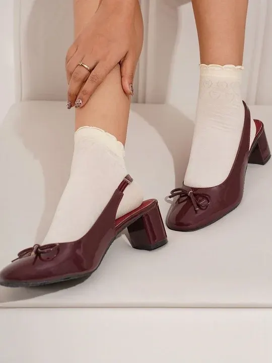 Block-Heel Embellished Heels