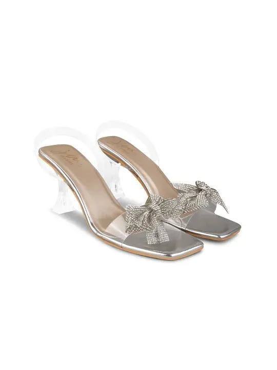 Block-Heel Embellished Heels