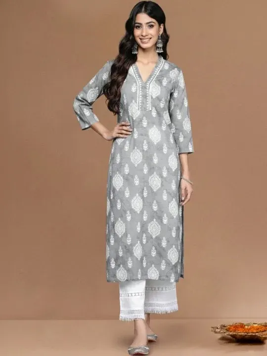 Floral Printed Kurtas & Suits