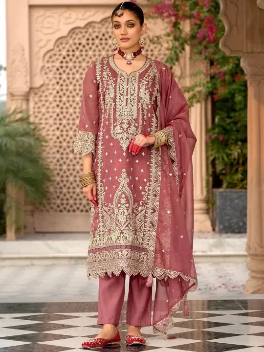 Embroidered Floral Kurtas & Suits