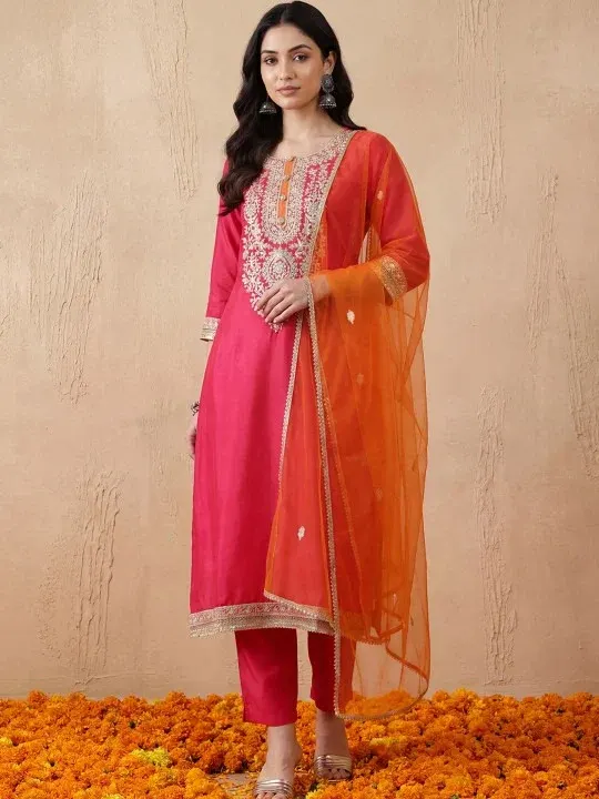 Embroidered Sequinned Kurtas & Suits