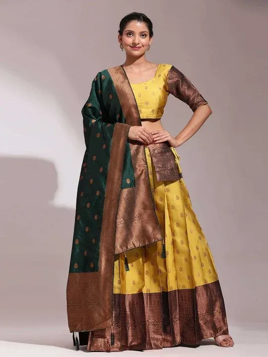 Woven-Design Lehenga Cholis