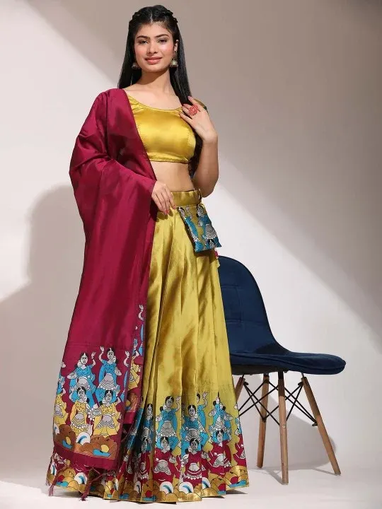 Woven-Design Lehenga Cholis