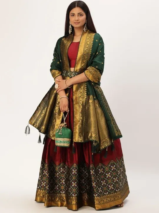 Woven-Design Lehenga Cholis