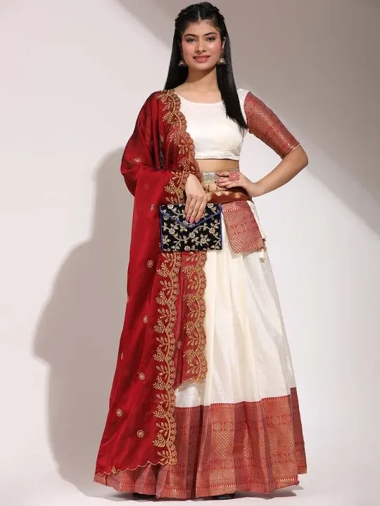 Woven-Design Lehenga Cholis