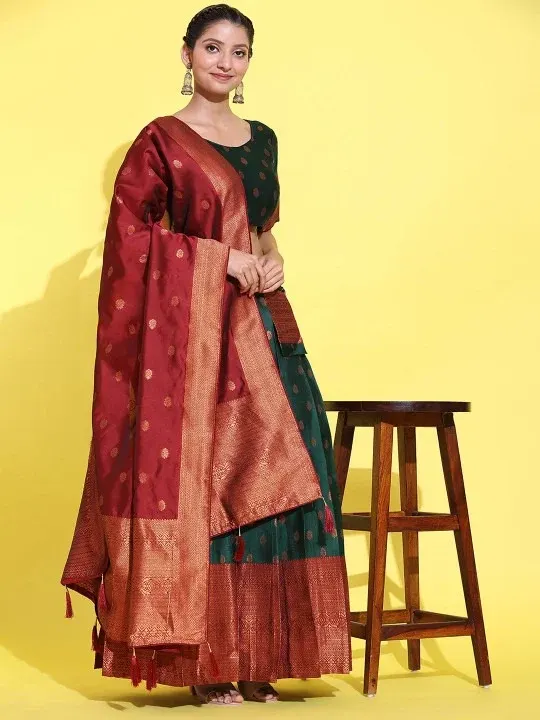 Woven-Design Lehenga Cholis