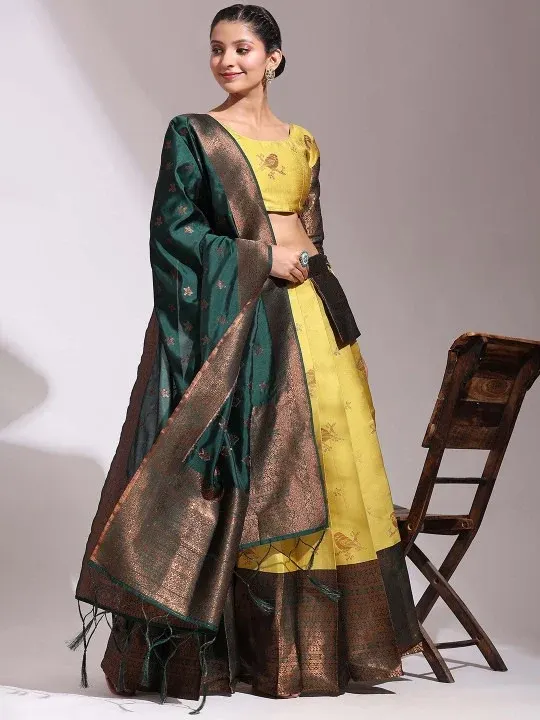 Woven-Design Lehenga Cholis