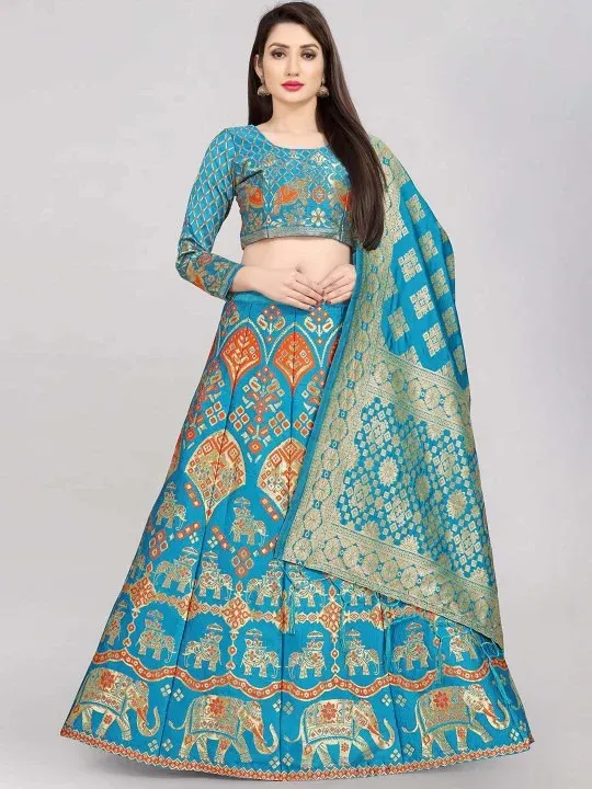Woven-Design Lehenga Cholis