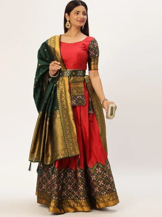 Woven-Design Lehenga Cholis