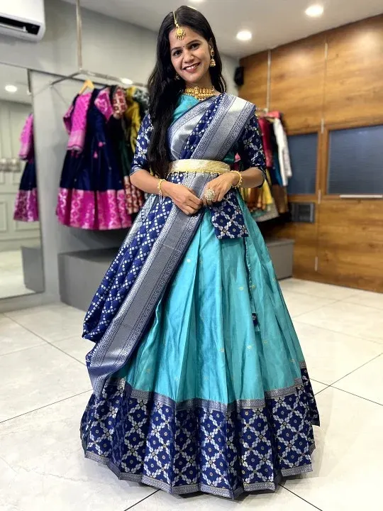 Woven-Design Lehenga Cholis