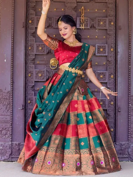 Woven-Design Lehenga Cholis