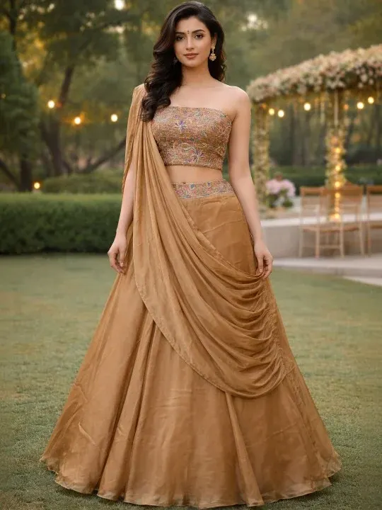 Embroidered Sequinned Lehenga Cholis