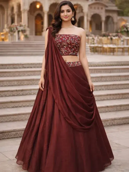 Embroidered Sequinned Lehenga Cholis