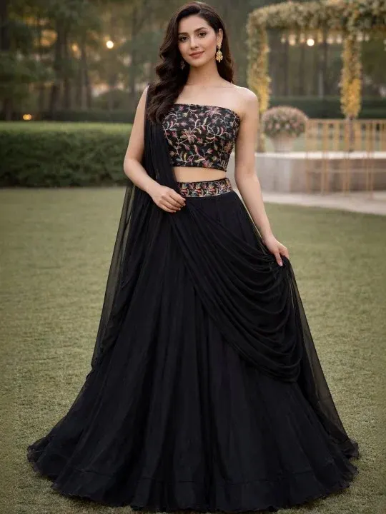 Embroidered Sequinned Lehenga Cholis