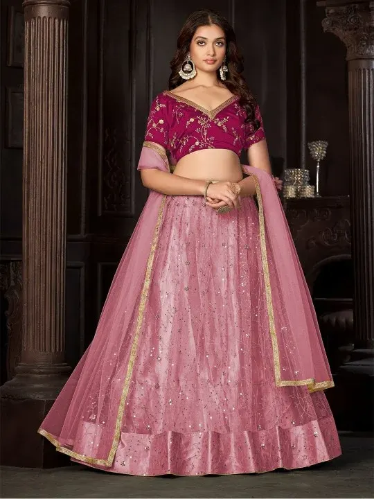 Embroidered Sequinned Lehenga Cholis