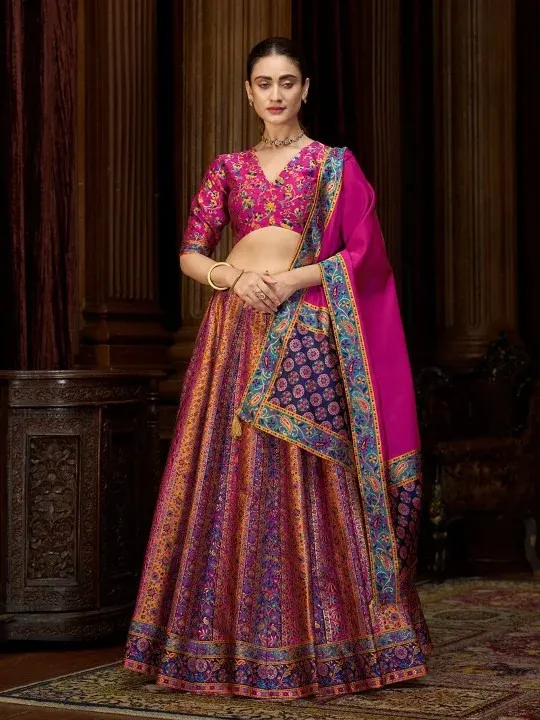 Woven-Design Lehenga Cholis