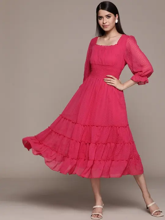 Solid Midi Dresses