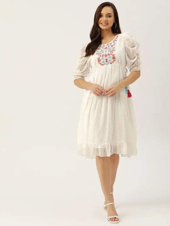 White Floral Dresses